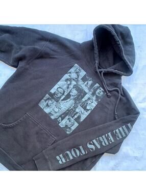 Taylor Swift Eras Tour Hoodie XXL 2X Black Graphic Sweatshirt Concert Merch